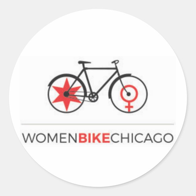 Adesivo Women Bike Chicago - Viagem ao trabalho de Bike (Frente)