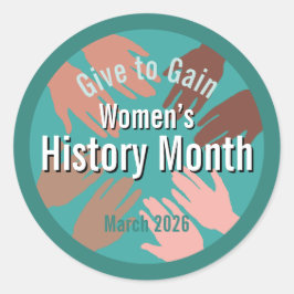 Adesivo Women’s History Month March 2026 Give to gain
