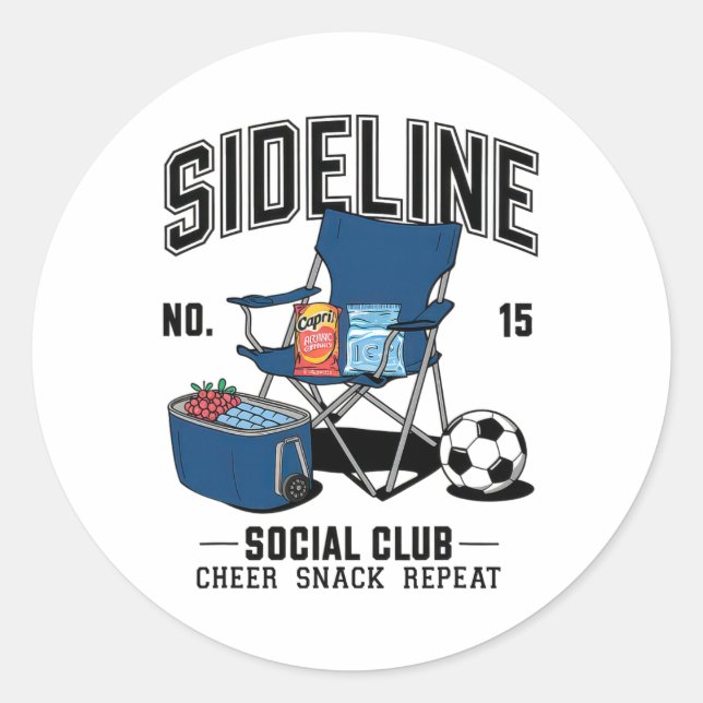 Adesivo Women Sideline Social Club Soccer Mom Game Day _6  (Frente)