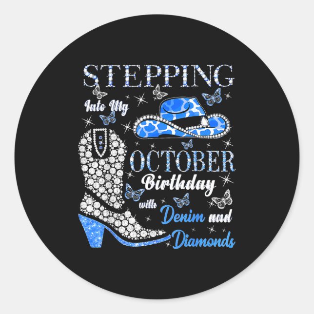 Adesivo Women Stepping Into My October Birthday With God G (Frente)