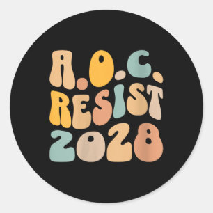 Adesivo Womens Aoc 2028 Para Presidente Resistir A Wavy Al