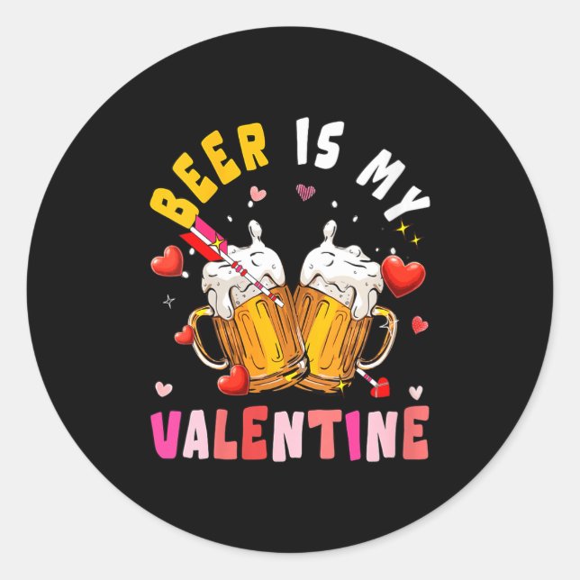 Adesivo Women's Beer Is My Valentine Hearts Matching Drink (Frente)