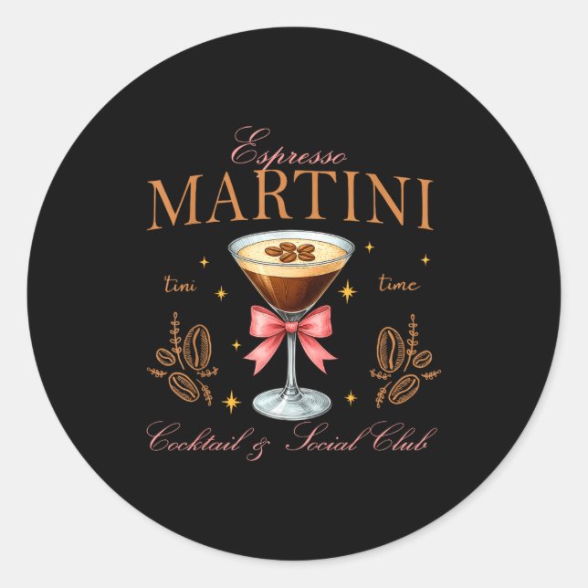 Adesivo Womens Espresso Martini Social Club Drinking Tai  (Frente)