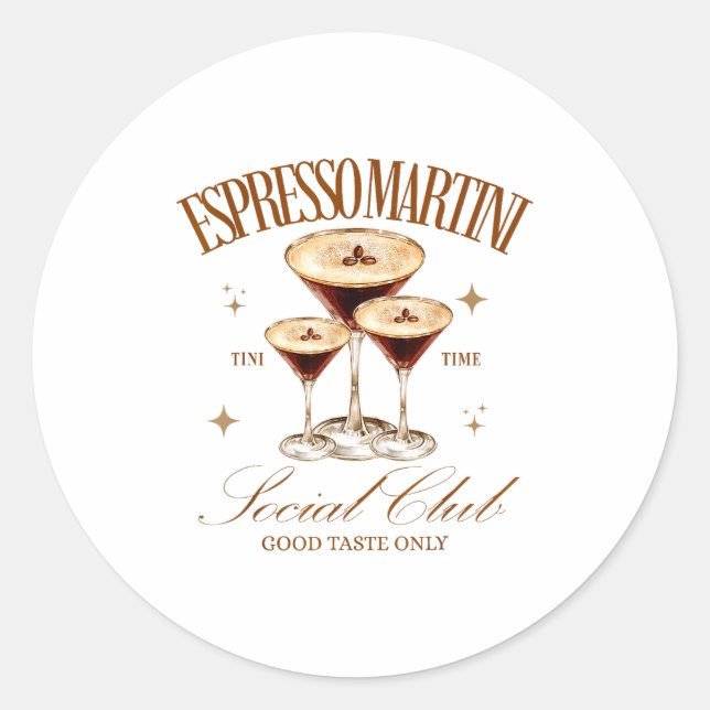 Adesivo Womens Espresso Martini Social Club Drinking Tail  (Frente)