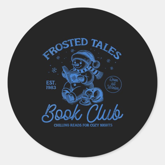 Adesivo Womens Funny Christmas Snowman Frosted Tales Book  (Frente)