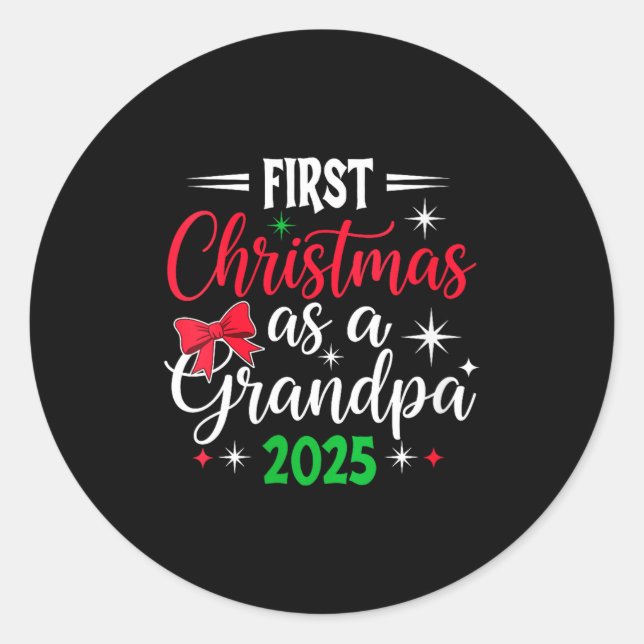 Adesivo Womens Funny First Christmas As Grandpa 2025 Match (Frente)