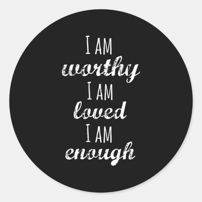 Adesivo Women's I Am Worthy Motivational Christian  (Frente)