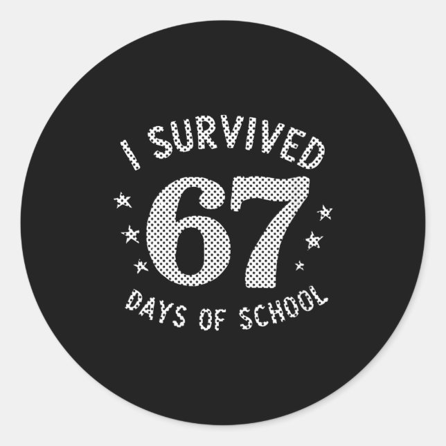 Adesivo Womens I Survived 67 Days Of School Saying Teacher (Frente)