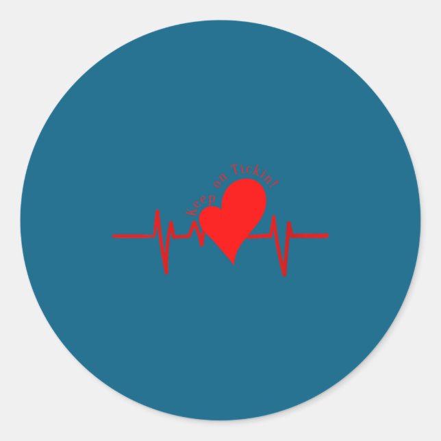 Adesivo Womens Keep On Tickin! Ekg Heartbeat Cow Valve Hea (Frente)