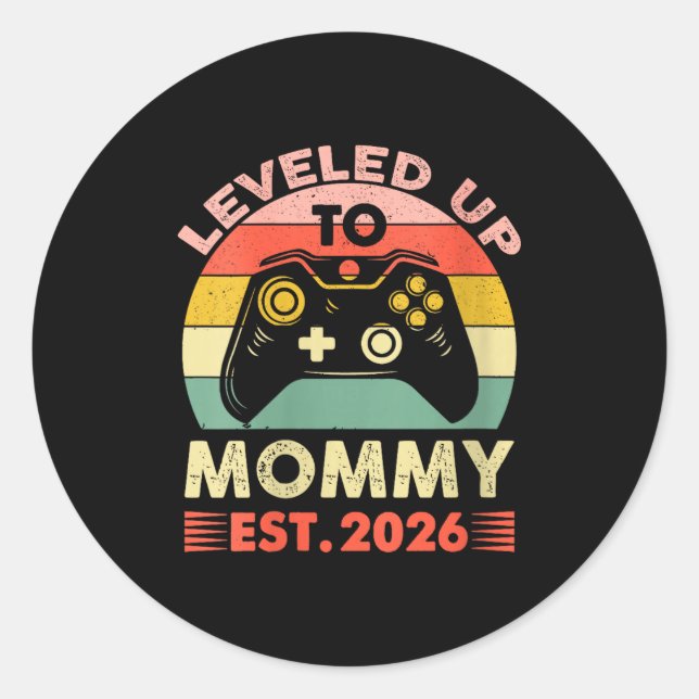 Adesivo Womens Leveling Up To Mommy 2026 First Time Mom 20 (Frente)