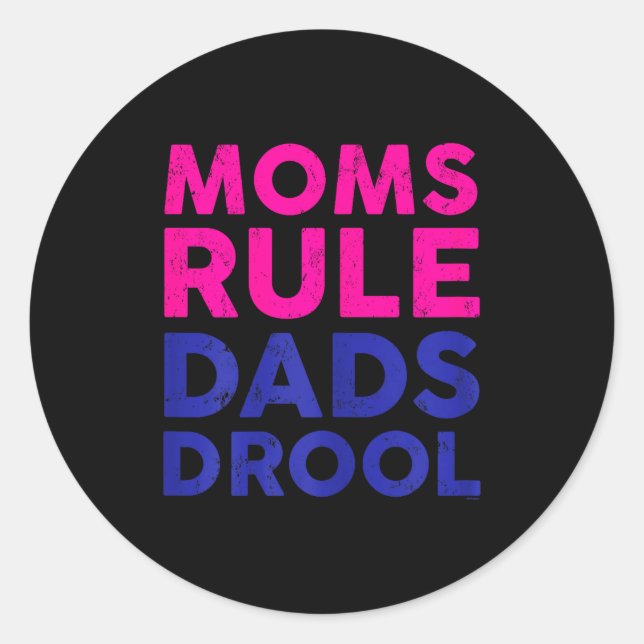Adesivo Womens Moms Rule Dads Drool Funny Mother's Day Gra (Frente)