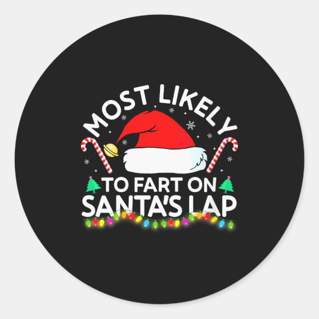 Adesivo Womens Most Likely To Fart On Santa's Lap Family M (Frente)