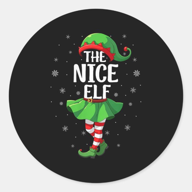 Adesivo Womens Nice Elf Christmas Girls Women Elf Squad Xm (Frente)