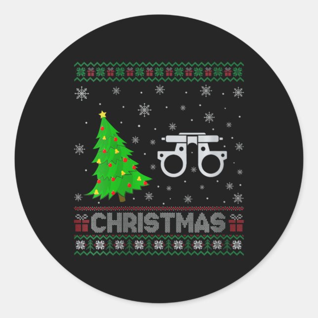 Adesivo Womens Optomettry Xmas Tree Lighting Ufly Natal (Frente)