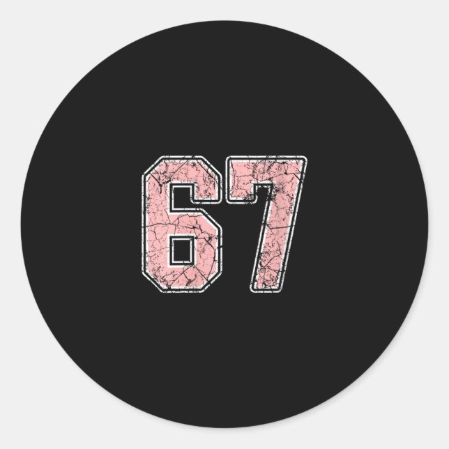 Adesivo Womens Pink And White Number 67 Jersey Player Unif (Frente)