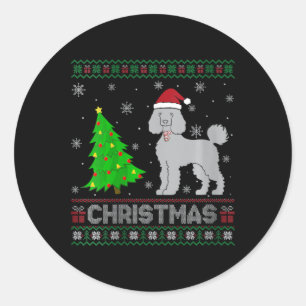 Adesivo Womens Poodle Dog Xmas Tree Iluminando Febre Chris