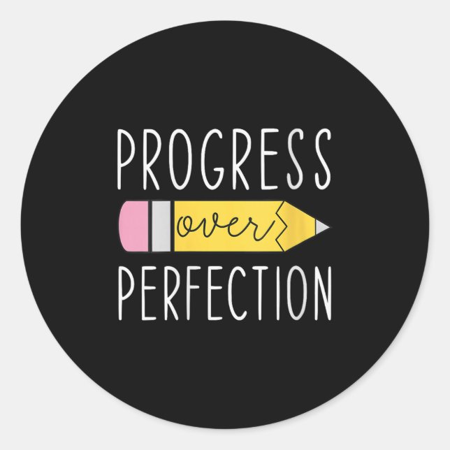 Adesivo Womens Progress Over Perfection Motivational Teach (Frente)