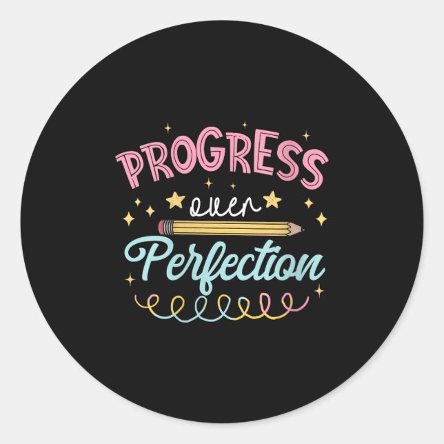 Adesivo Womens Progress Over Perfection Motivational Teach (Frente)