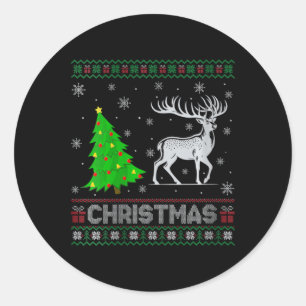 Adesivo Womens Reindeer Xmas Tree Lighting Feia Natal