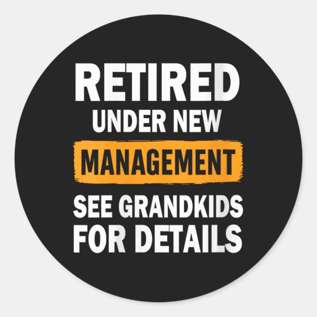 Adesivo Womens Retired Under New Management See Grandkids  (Frente)