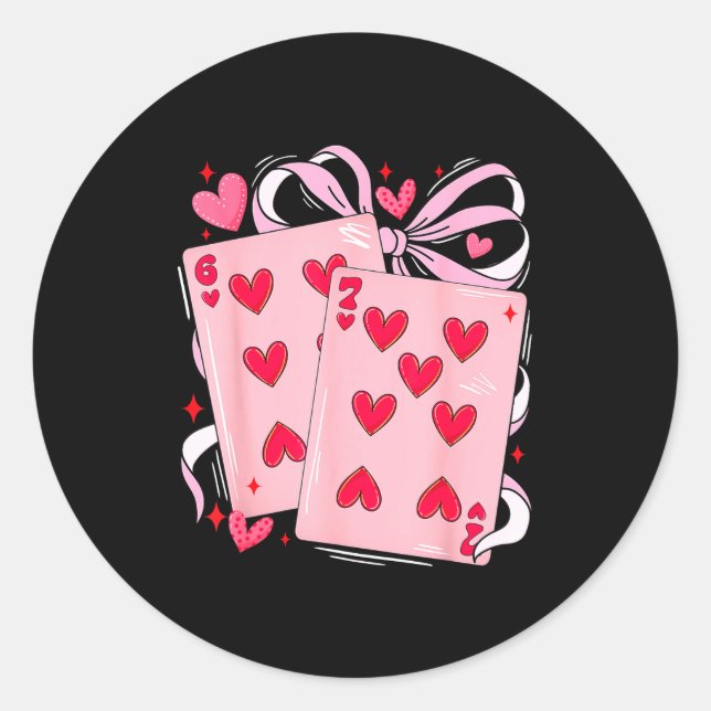 Adesivo Womens Retro Six Seven 67 Meme Valentines Day Play (Frente)