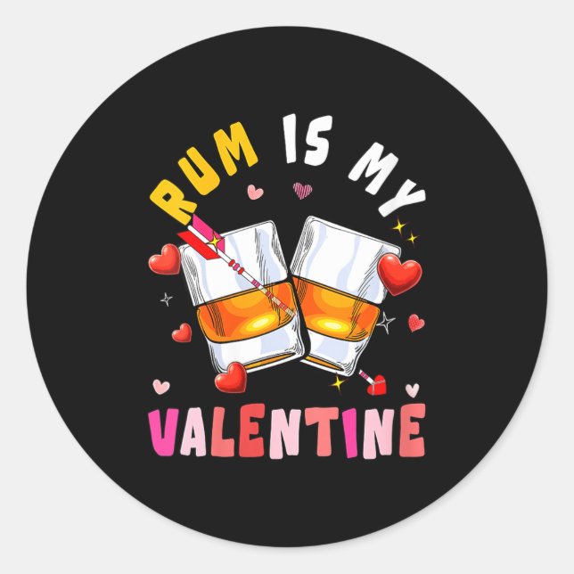 Adesivo Women's Rum Is My Valentine Hearts Matching Drinke (Frente)