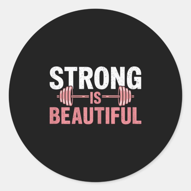Adesivo Womens Strong Is Beautiful Gym Fitness Motivationa (Frente)
