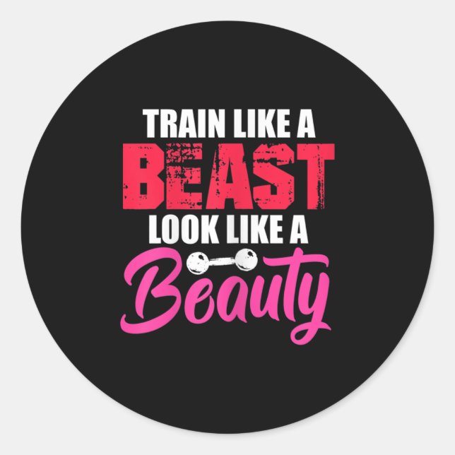 Adesivo Womens Train Like A Look Like A Beauty Gym Workout (Frente)