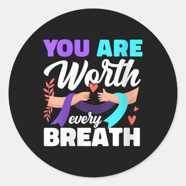 Adesivo Womens You Are Worth Every Breath Depression Aware (Frente)