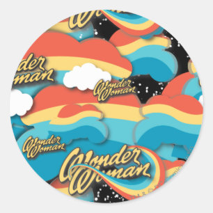 Adesivo Wonder Woman Rainbow Clouds Pattern