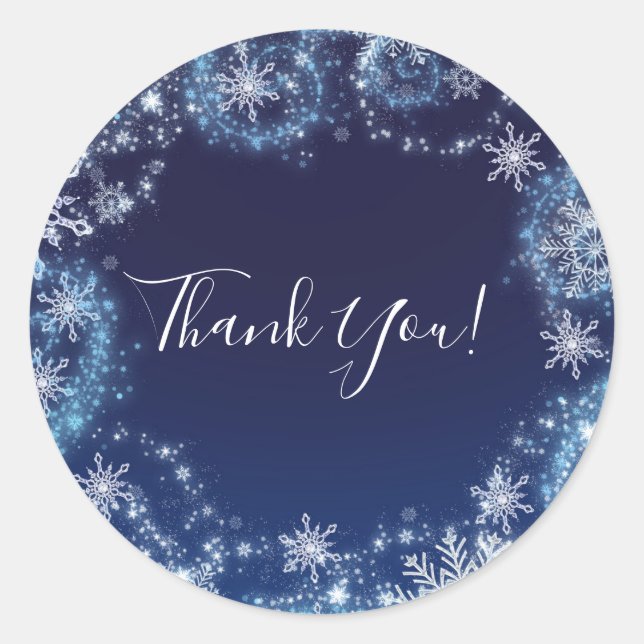 Adesivo Wonderland Blue & White Snowflakes Favor (Frente)