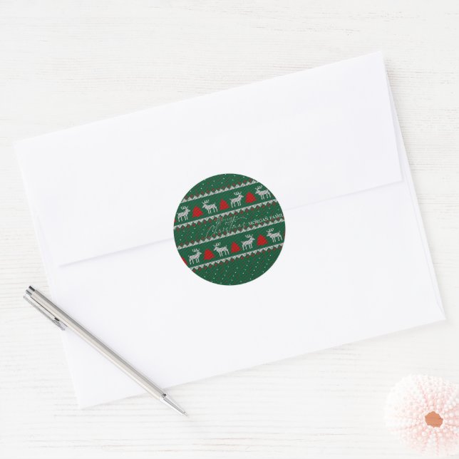 Adesivo Wonderland de inverno, Reindeer Pine Tree Green (Envelope)