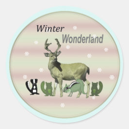Adesivo Wonderland Deer Willife Round Sticker