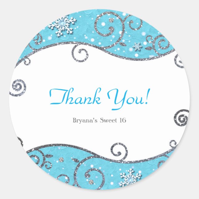 Adesivo Wonderland Silver Swirls Brilhante Azul (Frente)