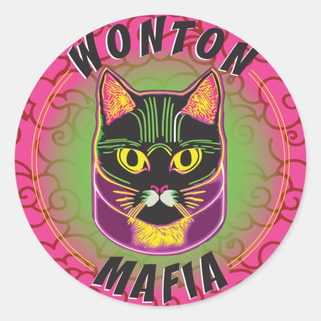 Adesivo Wonton Mafia Cat Sticker (Frente)
