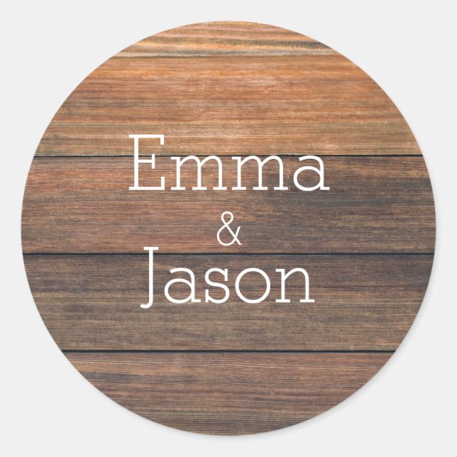 Adesivo Wood Grain Rustic Names (Frente)