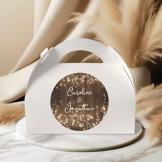 Adesivo Wood Rustic String Lights White Floral Weding (Criador carregado)