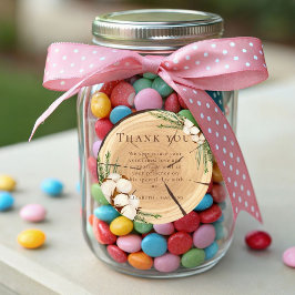 Adesivo Wooden De Casamento Russo Elegante E Chic Obrigado