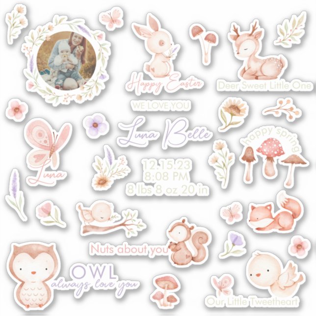 Adesivo Woodland Animal Baby Vinyl Stickers (Frente)