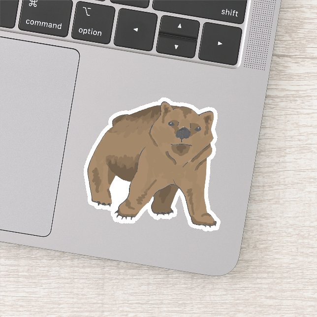 Adesivo Woodland Animal Cute Grizzly Bear (Detalhe)