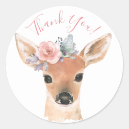 Adesivo Woodland Animal Deer Watercolor Typografia Name