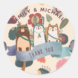 Adesivo Woodland Animal Stickers for Favors, Envelopes