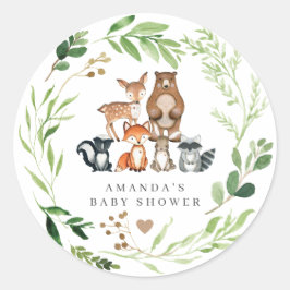 Adesivo Woodland Animals Baby Shower