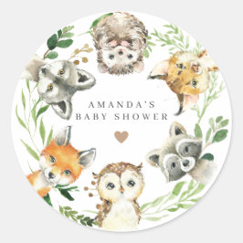Adesivo Woodland Animals Baby Shower 