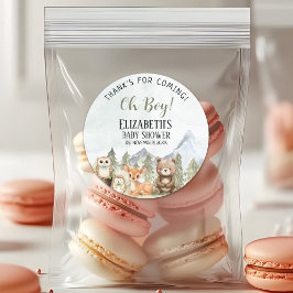 Adesivo Woodland Animals Baby Shower Boy Party