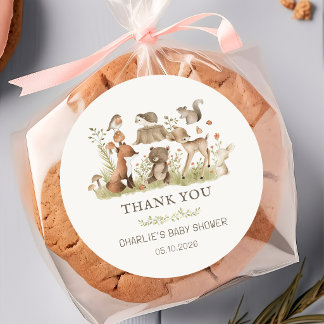 Adesivo Woodland Animals Baby Shower Sticker