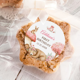 Adesivo Woodland Animals Girl 1st Birthday Party