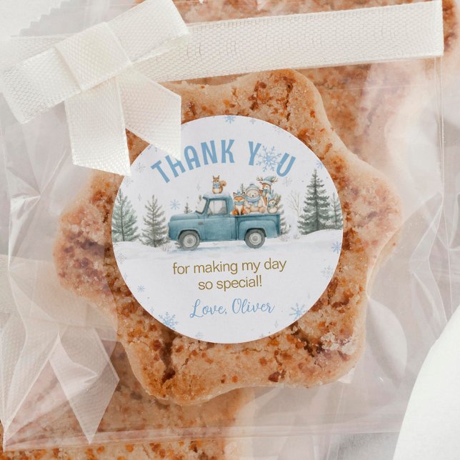 Adesivo Woodland Animals Winter Forest Birthday (Criador carregado)