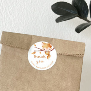 Adesivo Woodland Autumn Baby Fox Obrigado