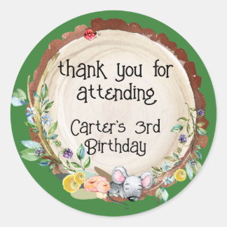 Adesivo Woodland Baby Birthday